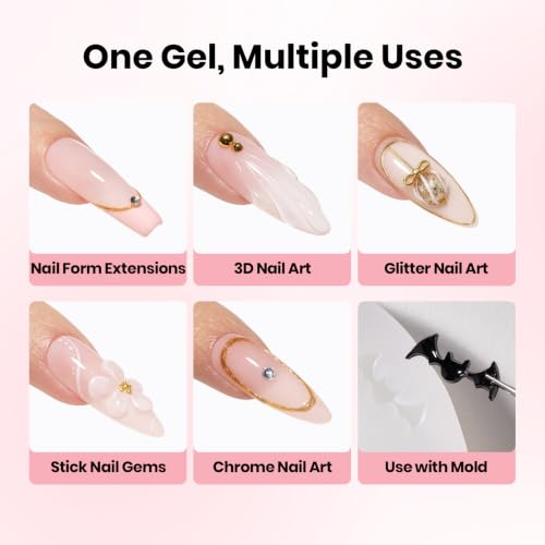 Beetles 3D Gel Nail Art Clear & White, 2 Pcs 3D Sculpting Gel for Nail Art - color: G-Multicolor-2