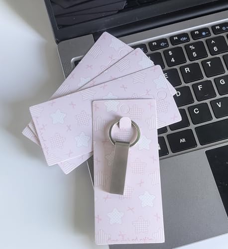 100 Set Keychain Display Cards with Bags,Jewelry Packaging Blank Hanging Cards for Selling - color: Pink