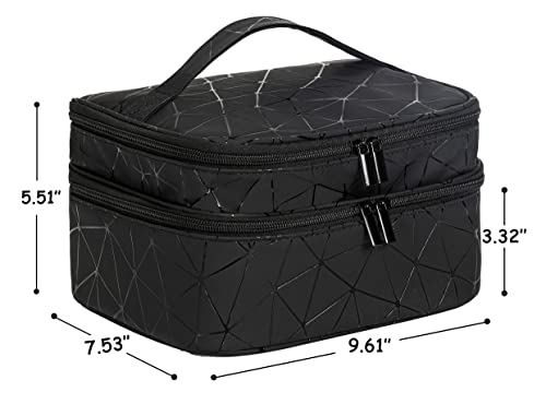 Nail Polish Organizer- Holds 30 Bottles Nail Supply Organizers and Storage Double-layer Nail Bag Organizer Case Nail varnish Organizer Nail Polish Storage Bag with Handle (Black-a) - color: Black-a