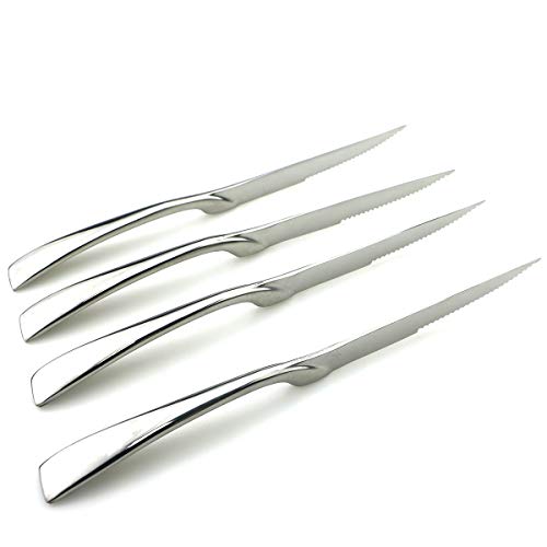 JASHII 18/10 Stainless Steel 8 Piece Mirror Polished Silver Steak Knife Silverware Utensil Set - color: 8PCS-steak knife