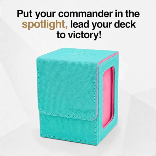 Venssu MTG Deck Box with Commander Display, Fits TCG Cards (Turquoise&Pink) - color: Turquoise and Pink