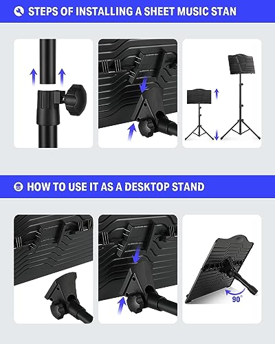 Donner DMS-1 Sheet Music Stand with Light & Carrying Bag