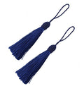 20pcs 6 Inch Silky Tassels with Chinese Knot for DIY Crafts(Dark Blue) - color: Dark Blue