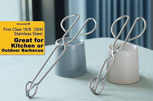 HINMAY Stainless Steel Kitchen Scissor Tongs Set, 2-Piece (10/13 Inch) - color: Silver