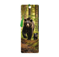 3D LiveLife Bookmark - Black Bear Family Stroll Lenticular Page Marker - color: Black Bear Family Stroll
