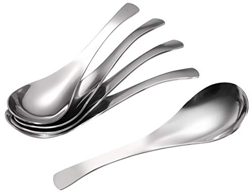Soup Spoons,Stainless Steel Short Handle Spoons, Classic And Durable Soup Spoon, Set of 5. - size: M