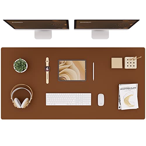 K KNODEL Extra Large Desk Mat, Leather Mouse Pad (47.2"x23.6", Brown) - color: Brown, size: 47.2" x 23.6"