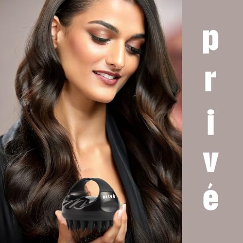 Privé Scalp Massaging Brush for Hair Care - Promotes Healthy Hair Roots - Increases Blood Flow for Hair Growth