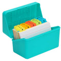 H4D 3x5 Index Card Holder with 100 Index Cards and 25 Dividers, Teal - color: Teal, size: 3"x5"