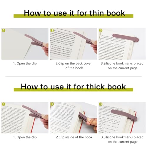 SMUK 3 Pieces Bookmarks for Women, Automatic Silicone Book Clip Bookmarks for Reading Women Men Book Lovers, Book Page Keeper Book Markers Reading Accessories Gifts - color: 1 Red+ 1 Orange+ 1 Pink