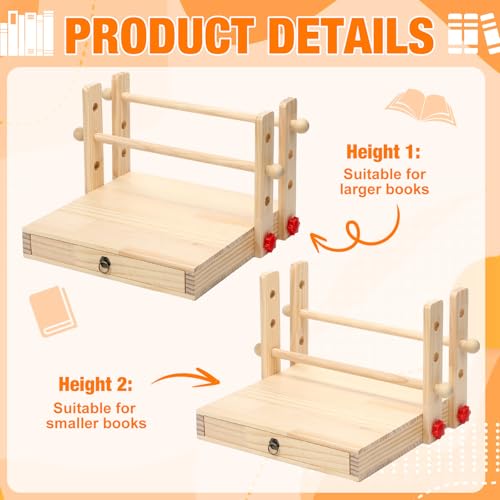 Novabright Book Folding Tools with Drawer Wooden Book Decorative Folding Stand 12" x 12" Multipurpose Portable Adjustable Fold Stand with Storage Function for Xmas Gift, Books not Included - style: Drawer