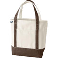 Lands' End Open Top Canvas Tote Bag Medium Regular Handle Natural/Brown Root
