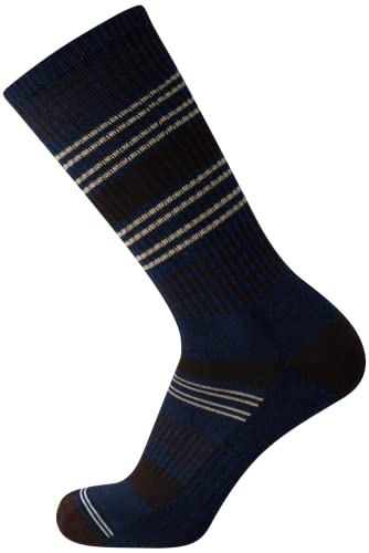 Nautica Mens Crew Socks 5 Pack Moisture Wicking Athletic Work & Dress Socks - color: Brown/Navy