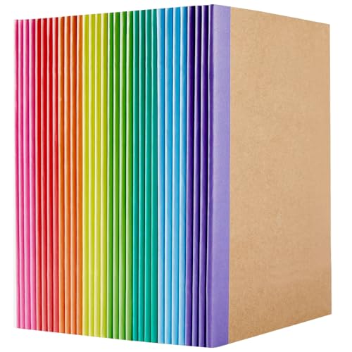 50 Pack A5 Lined Kraft Notebook Journals 8.3x5.5 In，Travel Journals Notebooks Bulk，Subject Notebooks 30 Sheets 60 Pages for Writing School Office Supplies (Multicolor Lined-50 Pack) - size: Multicolor Lined-50 Pack