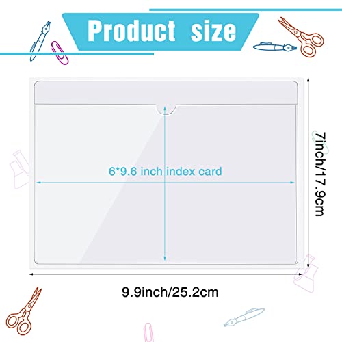 Chinco 30 Pcs Self Adhesive Clear Index Card Pockets,9.9 x 7 Inches - size: 9.9 x 7 Inches