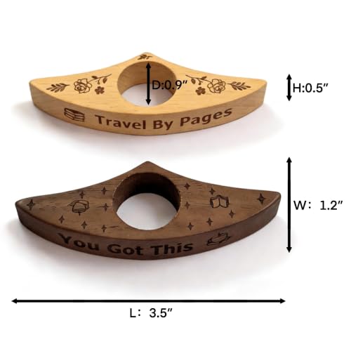 2PCS Wooden Book Page Holder,Handmade Walnut Thumb Bookmark for Reading,Gifts for Book Lovers