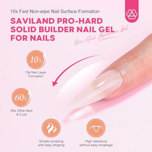 SAVILAND Solid Builder Nail Gel with U V Lamp for 3D Carving & Extension - size: 9pcs