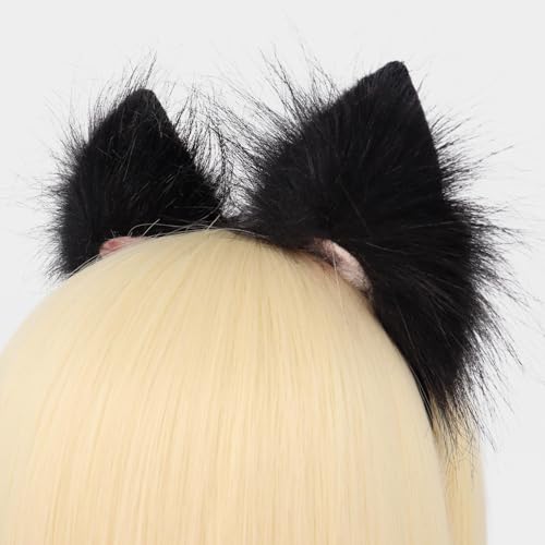 Bear Ears Cute Headband Fluffy Grizzly Hairband, Animal Ear Head Wear for Valentines Halloween Christmas Party - style: Fox Ears