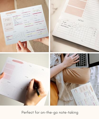 Lamare Weekly Planner Notepad – Premium Undated Weekly To Do List Notepad - color: Pink