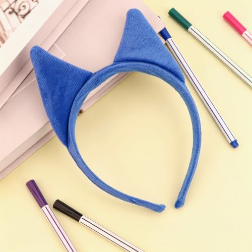 Blue Cat Ears Headband Kitty Ears School Project Head Pieces Party Favors - color: Blue Cat