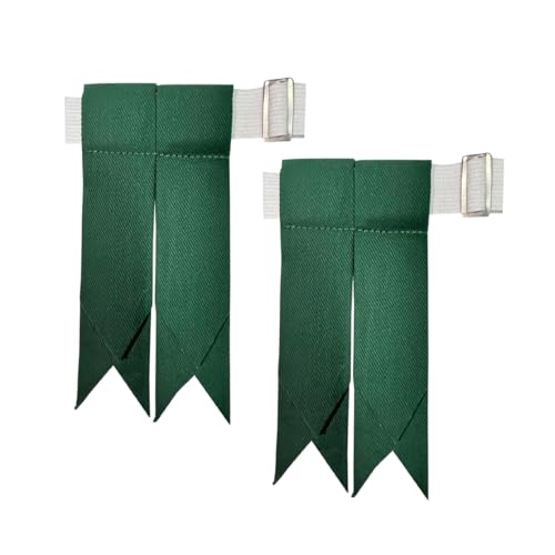 Men's Men's Tartans Kilt Flashes with Heavy Buckle Elastic Adjusters Fit - color: Bottle Green