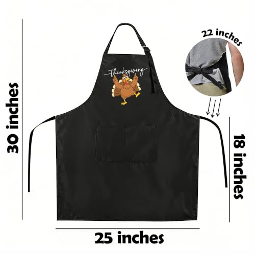 Funny Apron for Men Women,Humorous Kitchen Apron- Grilling Cooking BBQ Accessories, Gift for Dad Husband - color: Thanksgiving