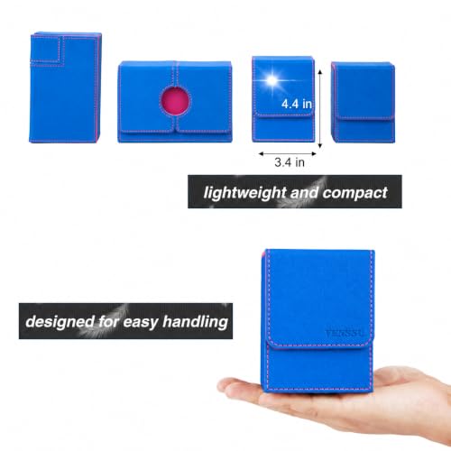 Venssu MTG Deck Box with Commander Display, Fits TCG Cards (Blue&Pink) - color: Blue&Pink