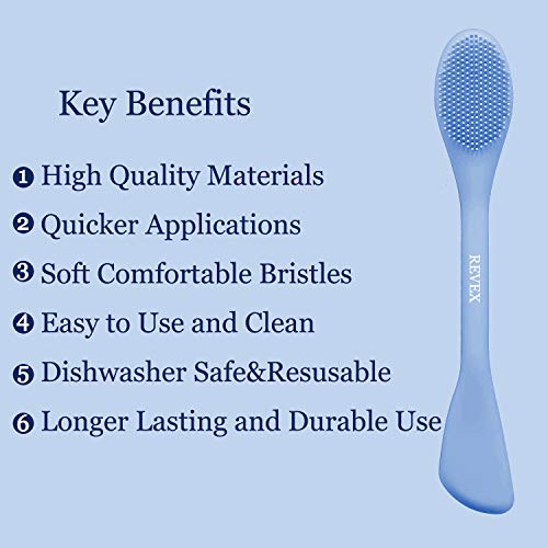 REVEX Pore Cleaning Brush,Face Scrubber,Exfoliating Pore Scrubber,Silicone Face Mask Applicator,Mask Applicator Tool for Facial Mud,Face Brush for Women Men. (Sky Blue+Gray) - color: Sky Blue+Gray