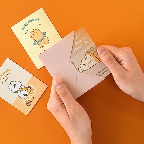 Monolike Day-by-day Card, Story town afternoon Ver.1 - Mix 36 Mini Single cards, 36 envelopes, 36 stickers Package - color: Story town afternoon Ver.1