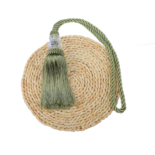 2 Pack Curtain Tiebacks with Tassel, Green - color: Green, size: 2