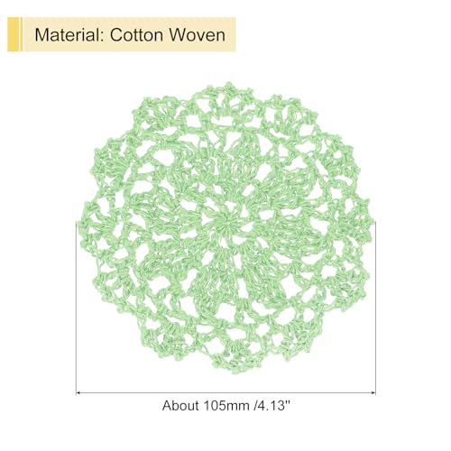 uxcell Fabric Coasters, 8pcs 4" - Cotton Woven Crochet Doilies, Lace Embroidery Cup Mat with Floral Pattern for Wedding Party Decoration (Cream Green) - color: Cream Green