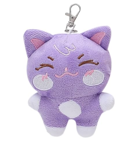 Cute Cartoon Animal Keychain Plush Doll Keyring Backpack Handbag Charm Pendant for Fans 10 CM - color: Purple-s
