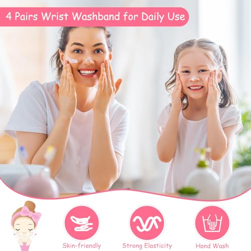 Chuangdi 4 Pairs Wrist Bands for Washing Face Microfiber,Khaki, Beige - color: Khaki, Beige