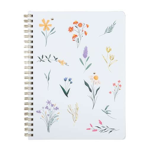 Happy Hoos® Aesthetic Spiral Notebook - 6.25" x 8.25" College Ruled Journal Notebook - Hard Cover Writing Journal for Work, School, Travel, More - Floral Notebook 8 Seasonal Designs(Spring Bloom) - color: Spring Bloom
