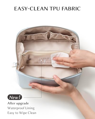 EACHY Large Capacity Travel Makeup Bag for Women, Cosmetic Pouch, Blue - color: E - Blue, size: Medium
