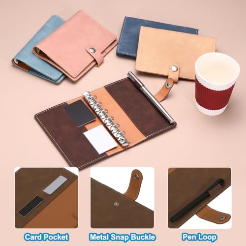 PATIKIL A7 PU Leather Binder Cover 6 Ring Loose Leaf Brown - color: Brown, size: A7