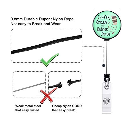 Crystal Badge Reel Retractable ID Holder with Cute Medical Design - color: 1 Pack A1-coffee Scrubs