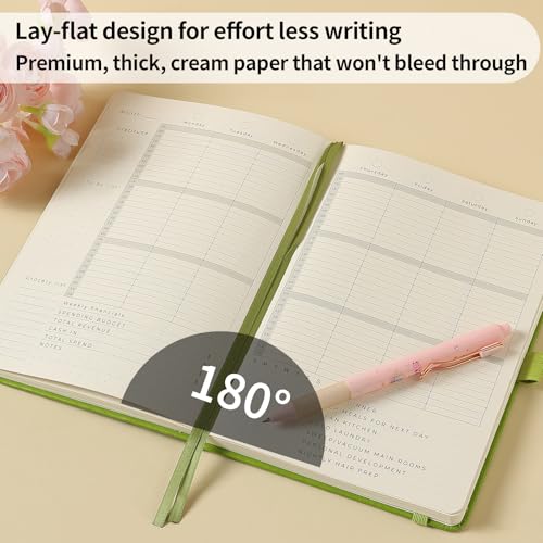 Planner 2025-2027, 36 Months Weekly and Monthly Planner with Budget & Goal Setting, 8.3" x 5.7", Flexible Cover, Daily Organizer with Inner Pocket, Bookmarks, Pen Holder for School Office Home-Green - color: Green