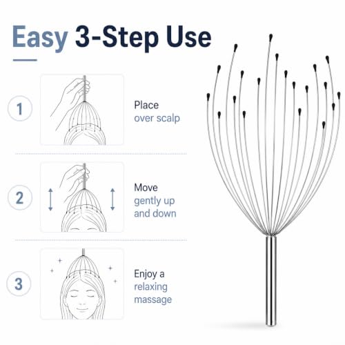 Head Scratcher Scalp Massager, Manual Metal Claw Hair Care Tool for Adults