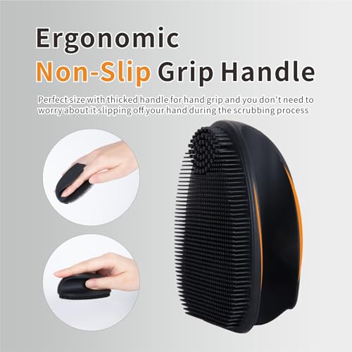 Soft Silicone Face Scrubber,Facial Cleansing Brush,Face Washing Bruhs for Deep Clean,Gently Exfoliator, Pore Cleansing, Blackhead Removing, Deep Scrubbing Brushes for All Kinds of Skins,2pack - color: Black+pink