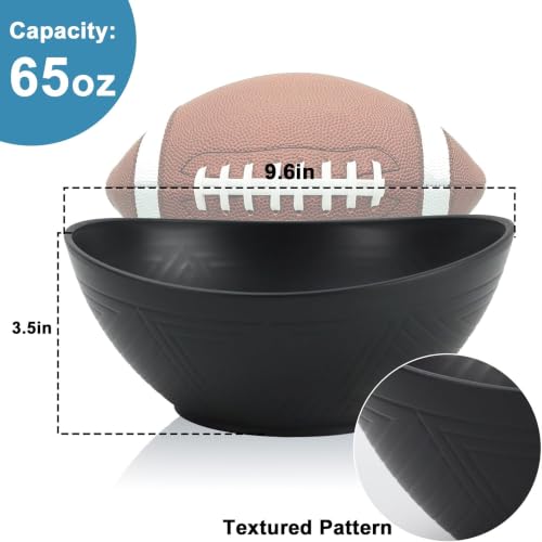 65 OZ Large Salad Bowls, Large Plastic Bowl Reusable (Black) - color: Black, size: 65 Oz