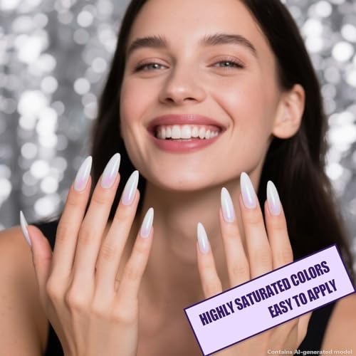Artdone Chrome Nail Powder Dip Magic White Pearl Kit Gold Mirror Effect - color: 16 Colors Pearl And Chrome
