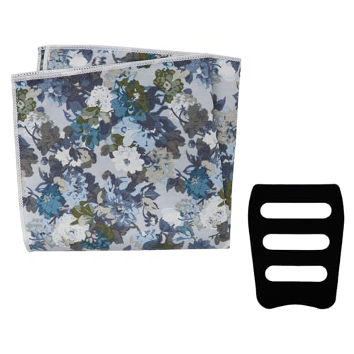 Cotton Floral Handkerchiefs for Men Wedding Evening Daily Work Prom - color: Grey,blue,white,green