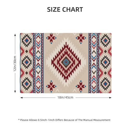 Rustic Ethnic African Washable Place Mats Set of 4 Vintage Tribal Aztec Southwestern Native American Linen Placemats for Kitchen Table Dining Room Coffe - color: Aztec 13, size: 12x18"Placemats x4
