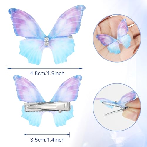 20Pcs Moving Glitter Hair Clips, Fairy Hair Accessories for Women and Teens, Colorful 90s Clips (Blue) - color: Blue