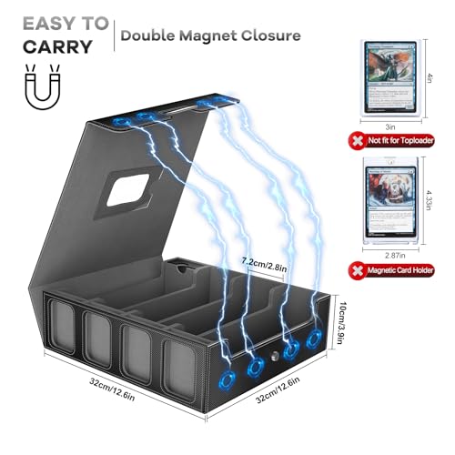 Gomyrod 4 Row 3200+ Trading Card Storage with Commander Display [US Patent] - color: Black/Grey, size: 3200+