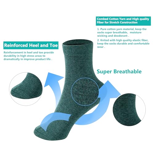 MAGIARTE Womens Mini Crew Cotton Socks,6 Pairs - color: Color#07