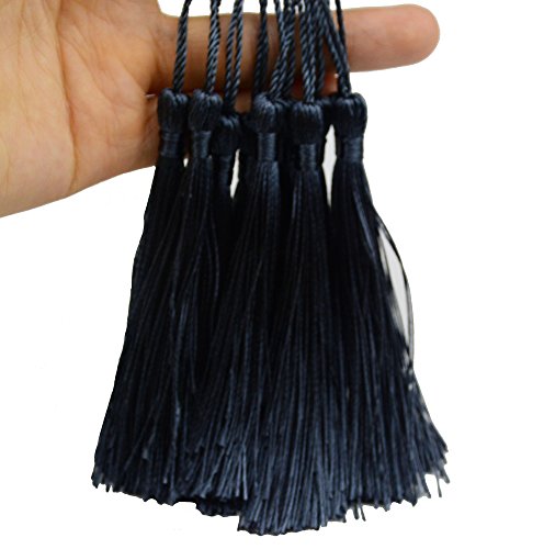 100Pcs 5 Inch Silky Bookmark Tassels for Jewelry, Souvenir(Dark Grey) - color: #26 Dark Grey