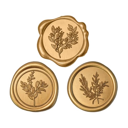 60 Pcs Wax Seal Stickers Set (3 Designs in 1 Pack) - Adhesive Backed Elegant Floral Designs for Wedding Invitation Envelope Seal Stickers Gift Wrapping (Vintage Bronze) - color: Vintage Bronze