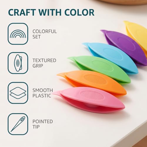 Calsgkspray 9 Pcs Colorful Plastic Tatting Shuttle for Lace DIY Hand Lacemaking Craft Deft Tool Weaving Machine Sewing Accessories Household Knitting Tools,Tatting and Lacemaking Supplies Needlework